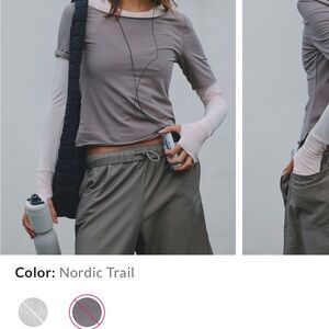 FP Movement by Free People Layered Short-Sleeve Top in Nordic Trail (taupe)